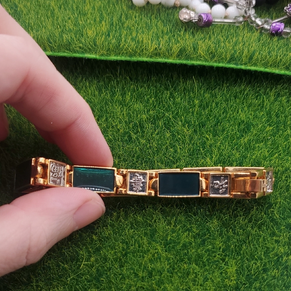 Asian Green Enamel Link Bracelet B3027